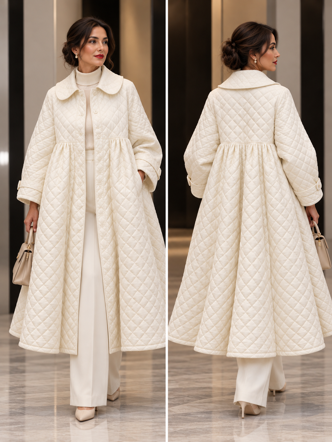 A feminine stylish coat