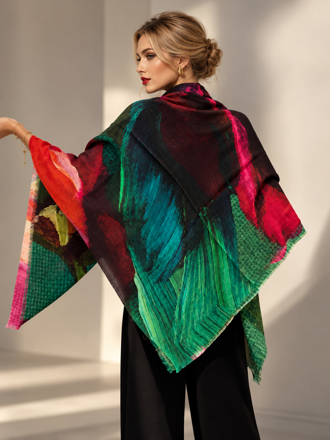 A cashmere handwoven shawl