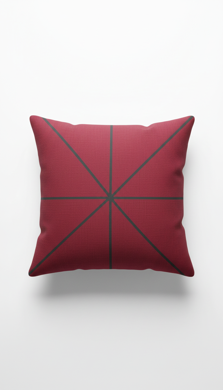 Crimson Accent Minimalist Cushion Cover