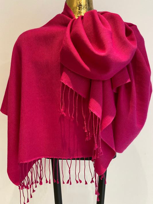 Classic pashmina scarf detail showing premium pashmina softness