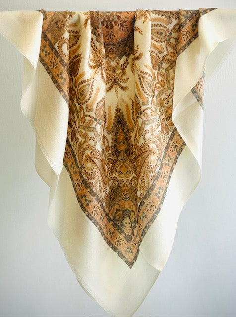 Merino Wool Silk Square Scarf