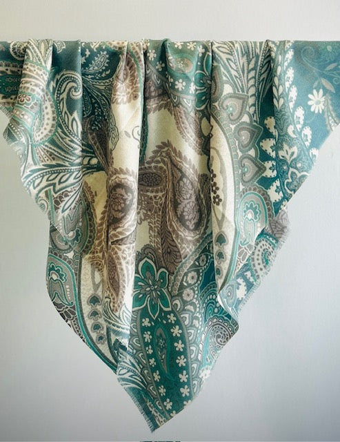 Merino Wool Silk Square Scarf