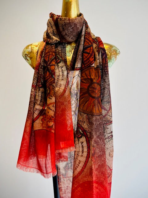 Printed Wool Scarf.