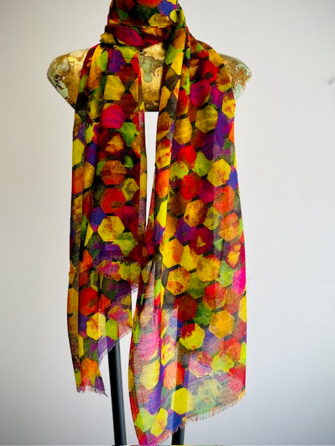 Printed Wool Scarf.