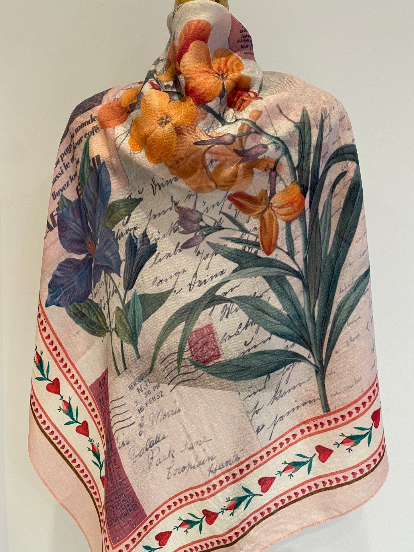 A floral pattern scarf