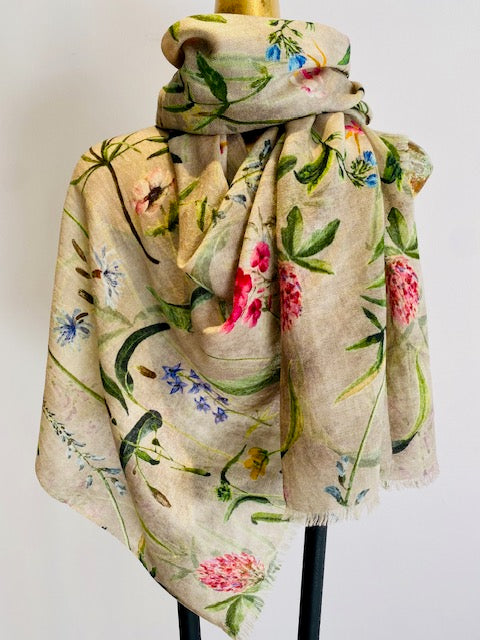 Merino Wool & Silk Scarf. April Sale 25% Off ....At Checkout Use Code April25