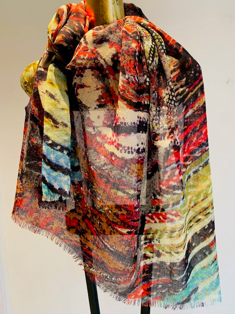 Merino Wool & Silk Scarf. April Sale 25% Off ....At Checkout Use Code April25
