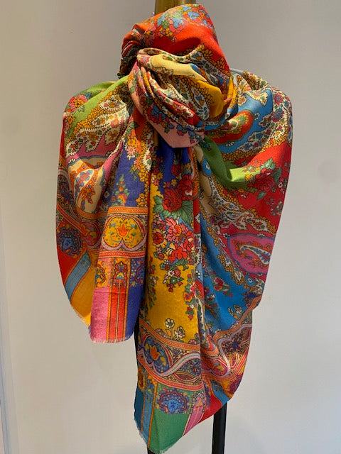 Paisley shawl - elegant paisley print luxury wrap