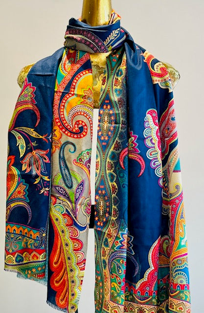 Fall Silk Printed Scarves.