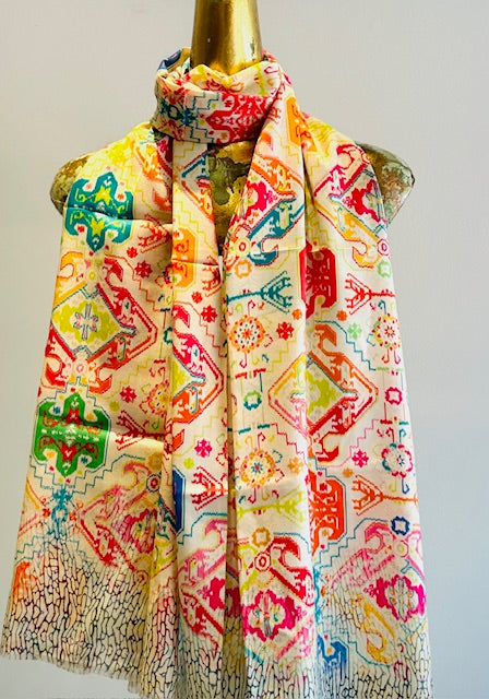 Fall Silk Printed Scarves.