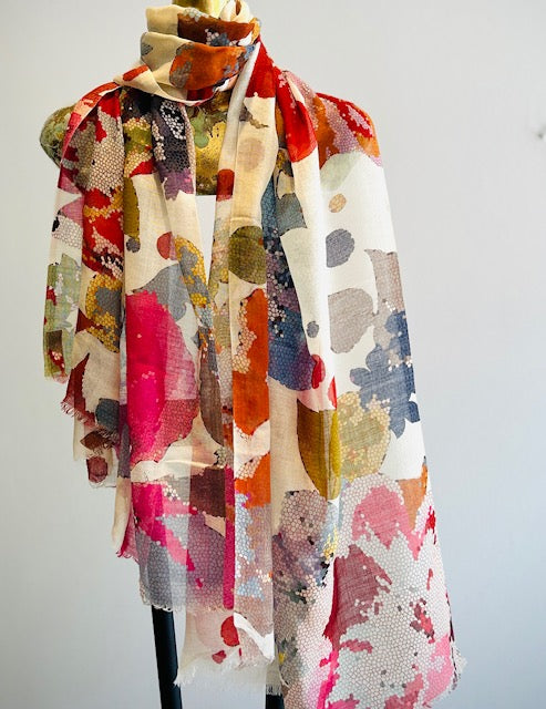 Wool & Silk Printed Scarf.