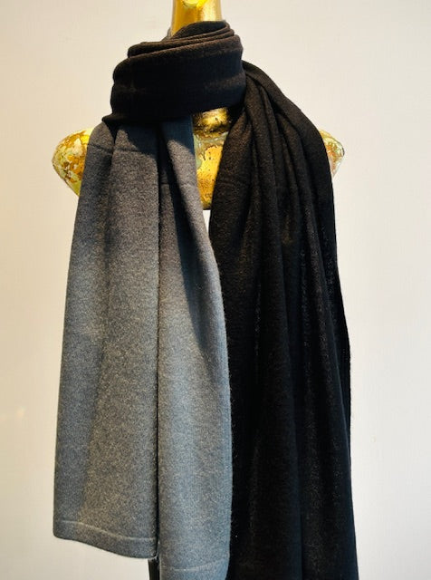 Two Tone Knitted Cashmere Shawl.
