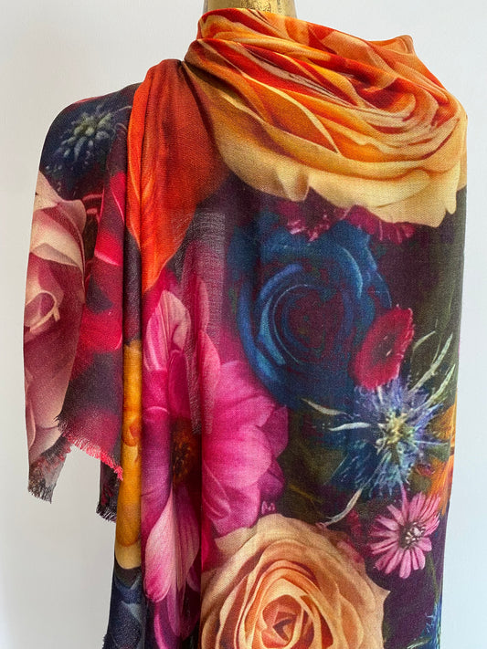 Luxury Light Cashmere Printed Shawl.