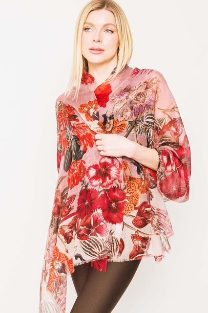Summer Handwoven Scarf Floral