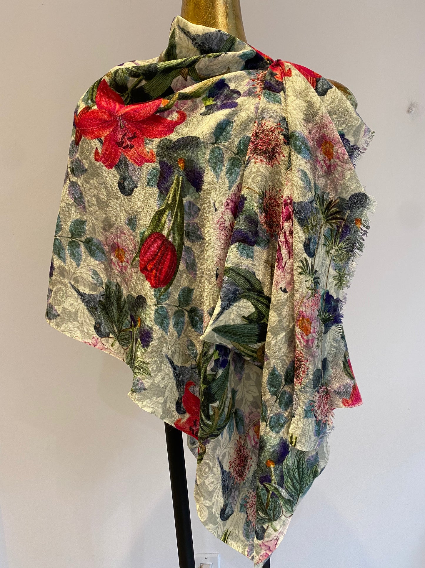 Merino Wool & Silk Scarf. April Sale 25% Off ....At Checkout Use Code April25