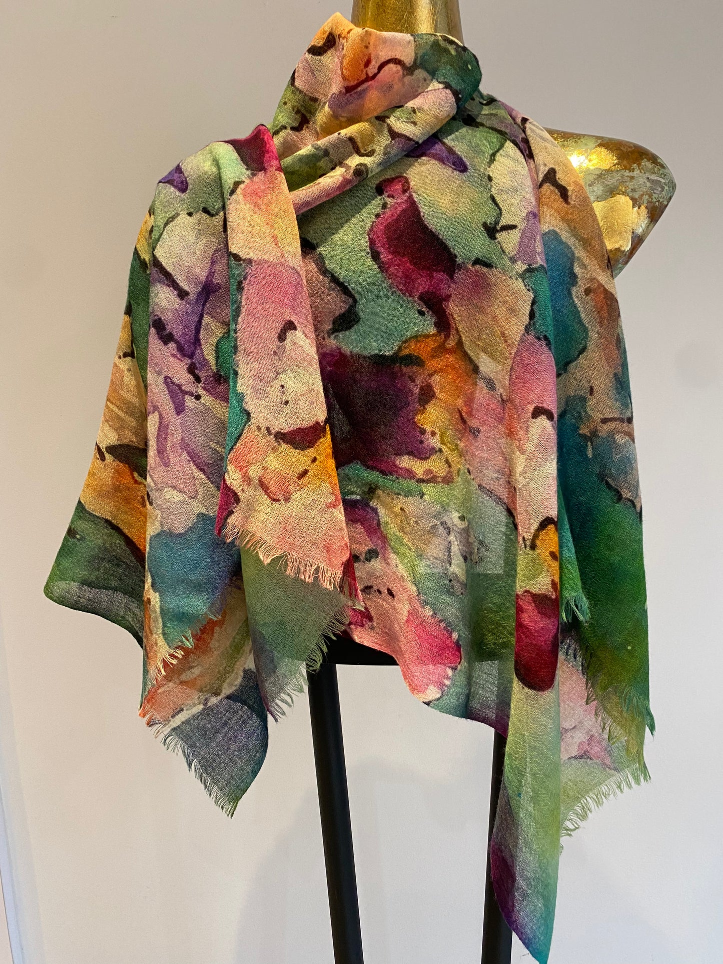 Merino Wool & Silk Scarf. April Sale 25% Off ....At Checkout Use Code April25