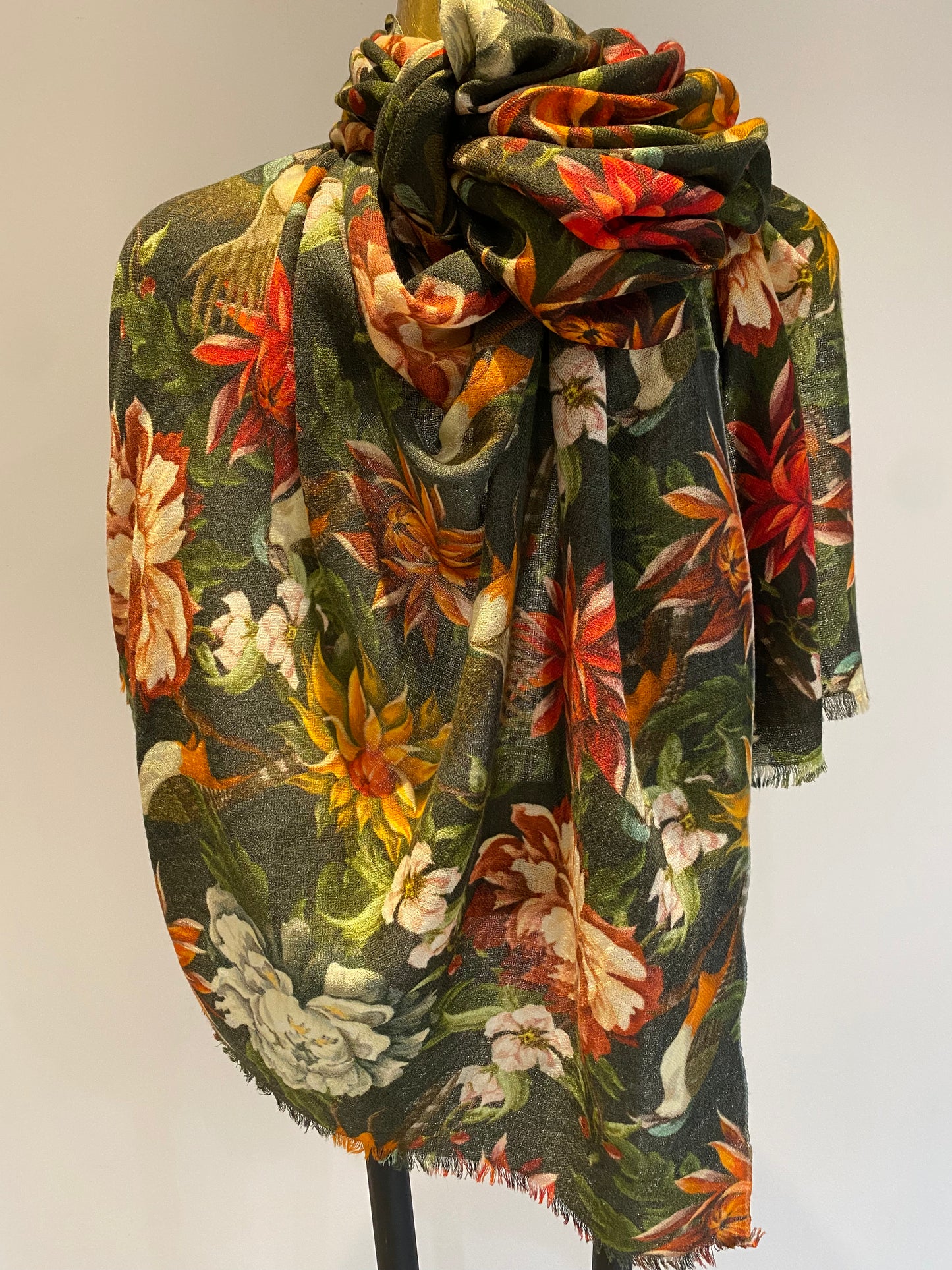 Merino Wool & Silk Scarf. April Sale 25% Off ....At Checkout Use Code April25