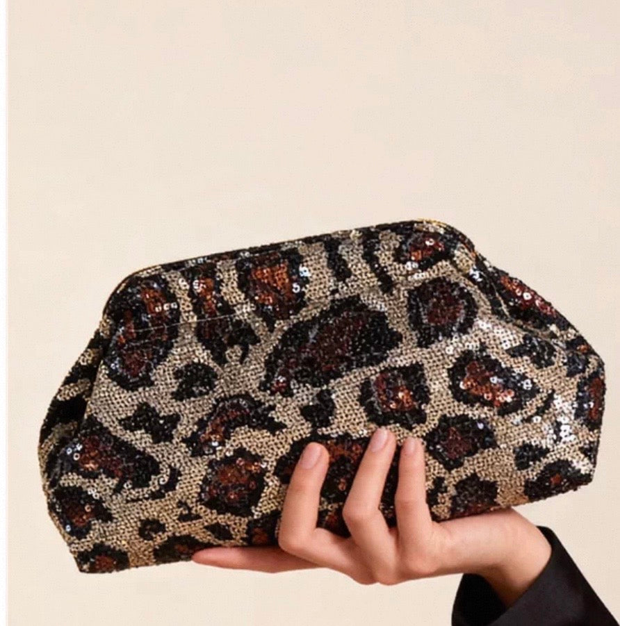 Wild Luxe Sequin Clutch