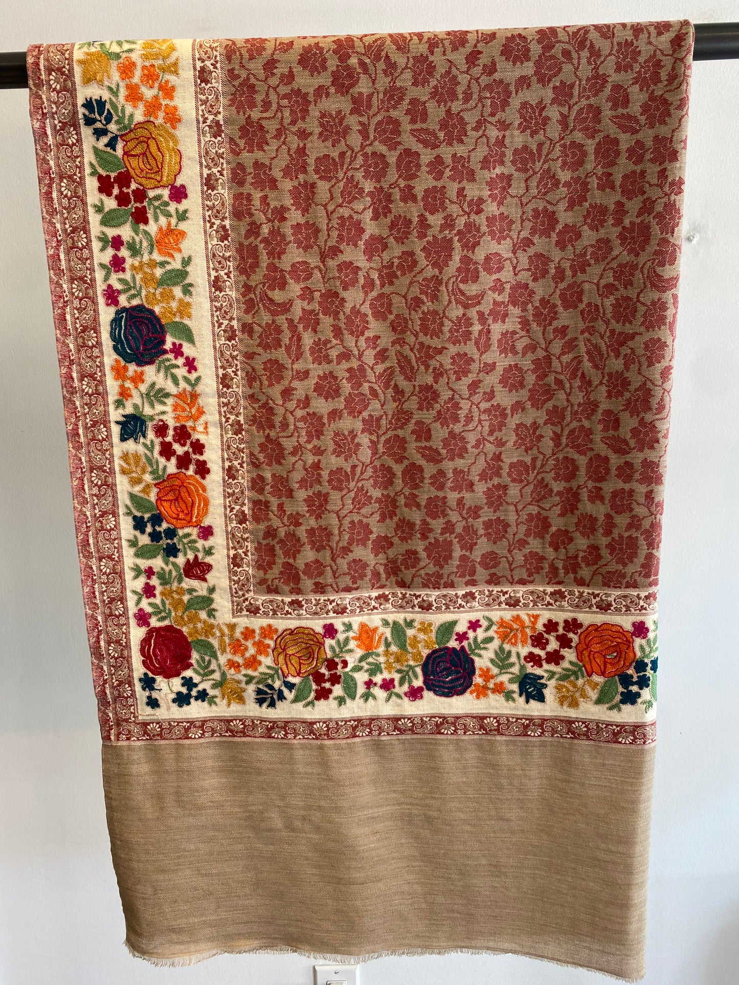 Floral Hand Embroidered Shawl