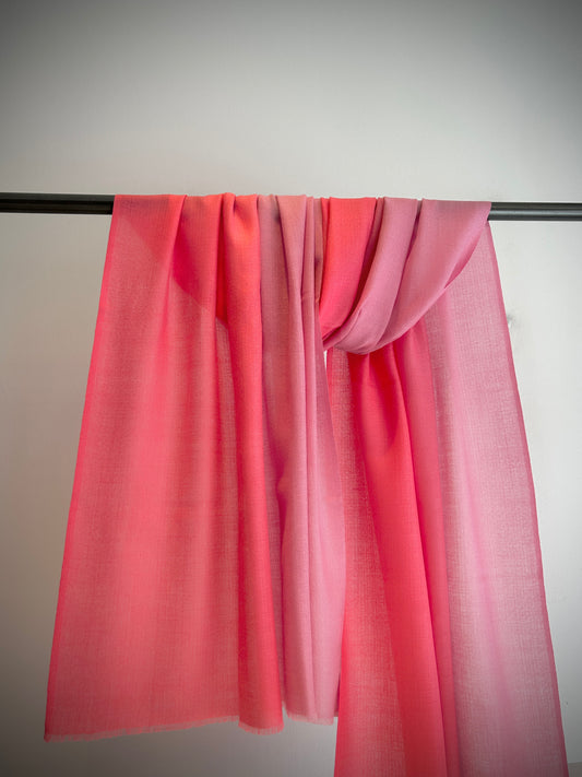 Handwoven cashmere two tone shawl