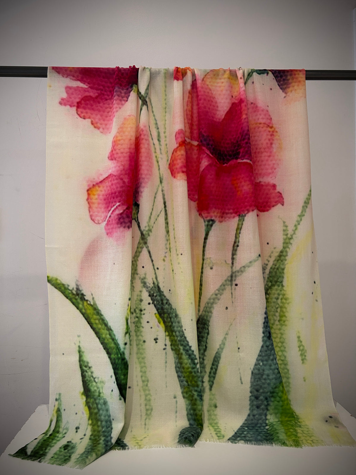 Hand woven cashmere shawl floral