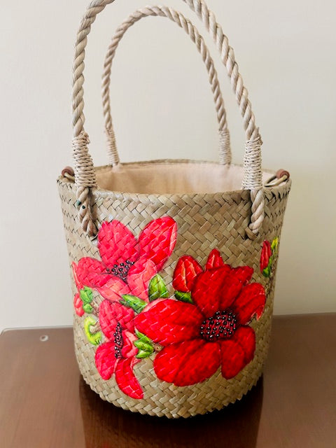 Woven Basket With Flowers