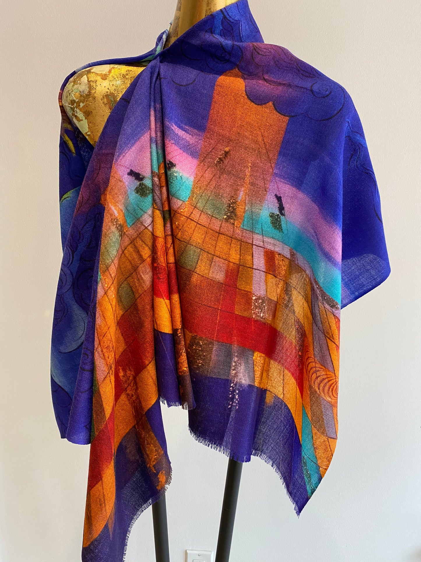 Printed Wool Scarf.