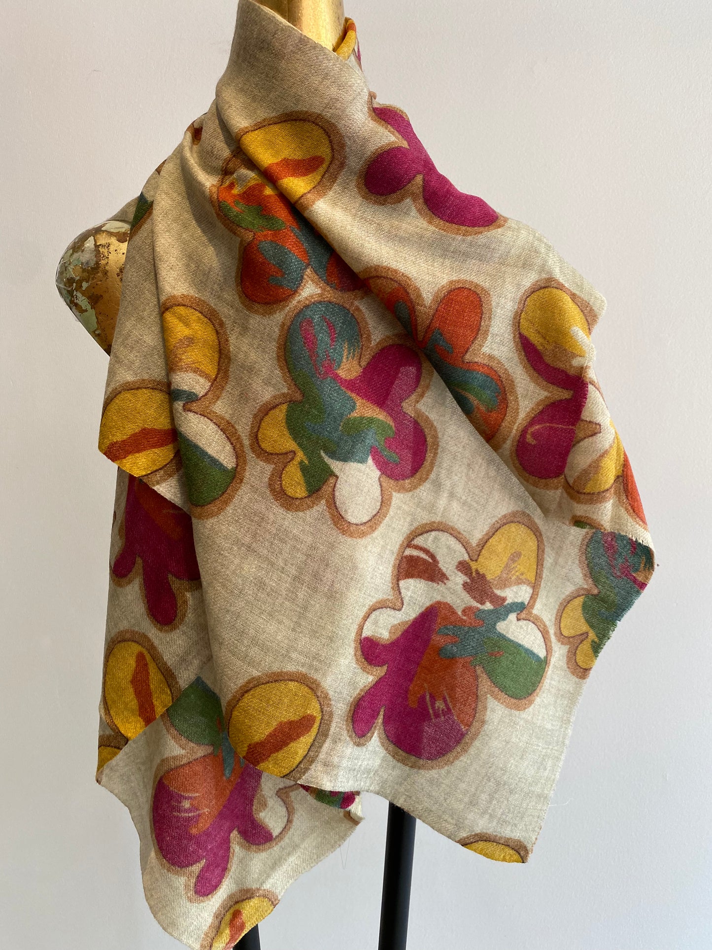 Printed Wool Scarf.