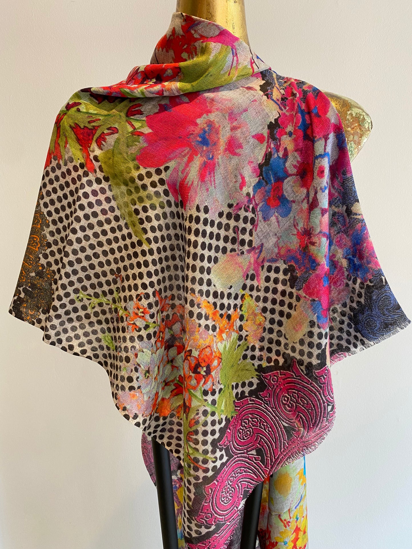 Printed Wool Scarf.