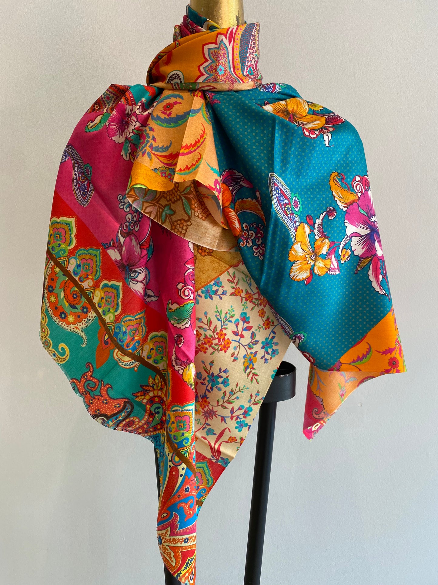 Fall Silk Printed Scarves.