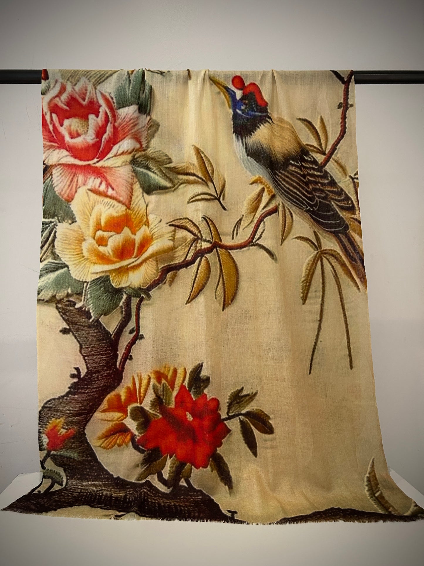 Printed floral cashmere