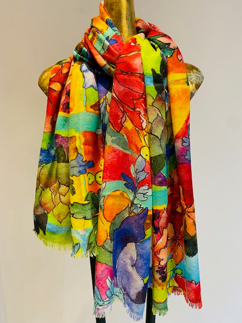 Merino Wool & Silk Scarf. April Sale 25% Off ....At Checkout Use Code April25