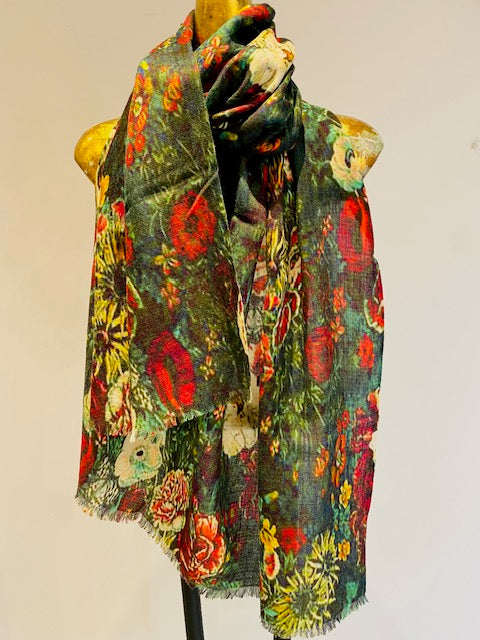 Merino Wool & Silk Scarf. April Sale 25% Off ....At Checkout Use Code April25