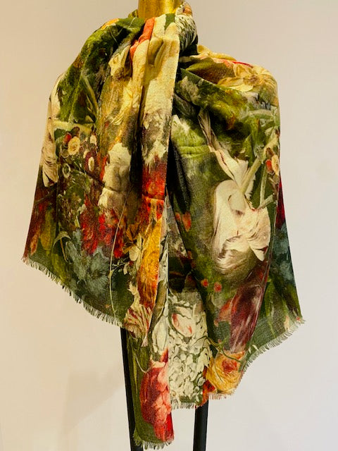 Merino Wool & Silk Scarf. April Sale 25% Off ....At Checkout Use Code April25