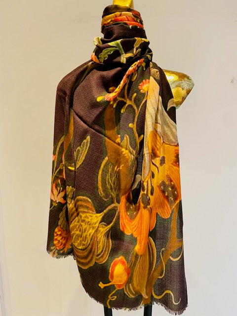 Merino Wool & Silk Scarf. April Sale 25% Off ....At Checkout Use Code April25