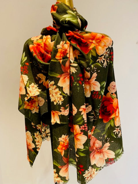 Merino Wool & Silk Scarf. April Sale 25% Off ....At Checkout Use Code April25