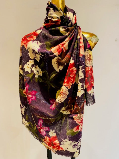 Merino Wool & Silk Scarf. April Sale 25% Off ....At Checkout Use Code April25