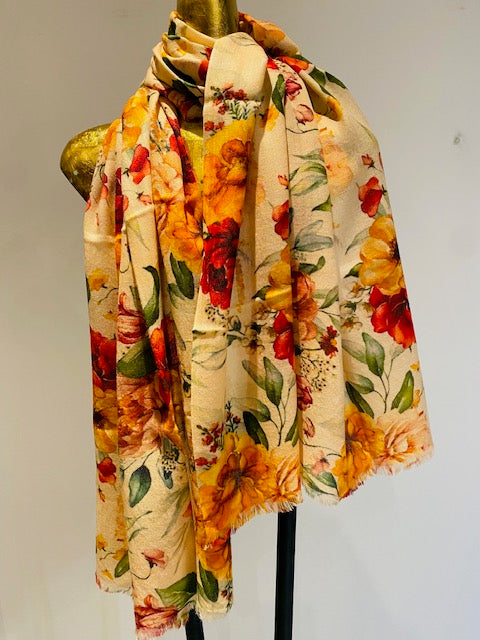 Merino Wool & Silk Scarf. April Sale 25% Off ....At Checkout Use Code April25