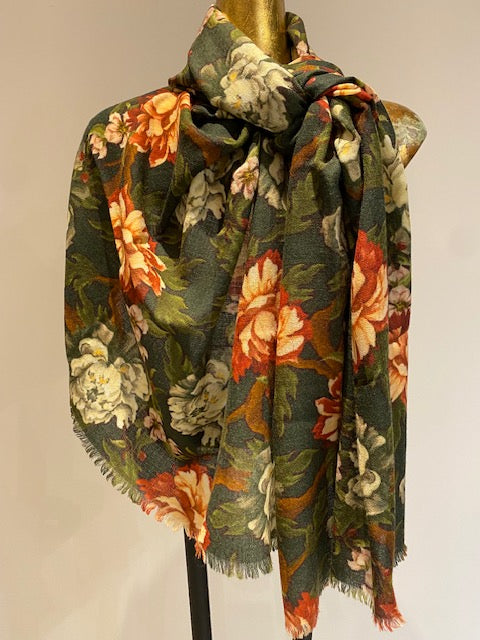 Merino Wool & Silk Scarf. April Sale 25% Off ....At Checkout Use Code April25