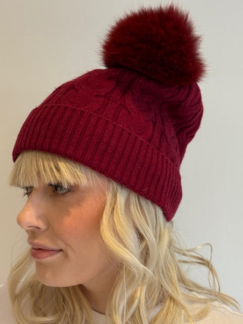 Cashmere Pom Pom Hat