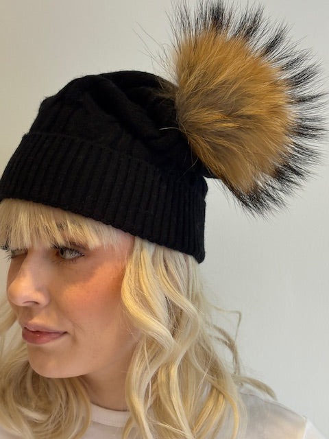 Cashmere Pom Pom Hat