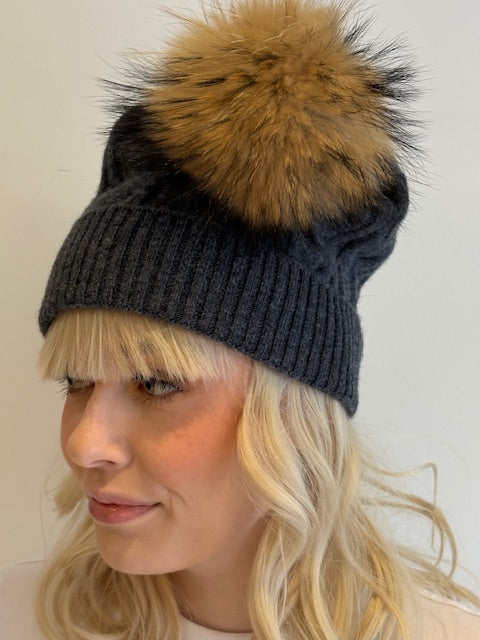 Cashmere Pom Pom Hat