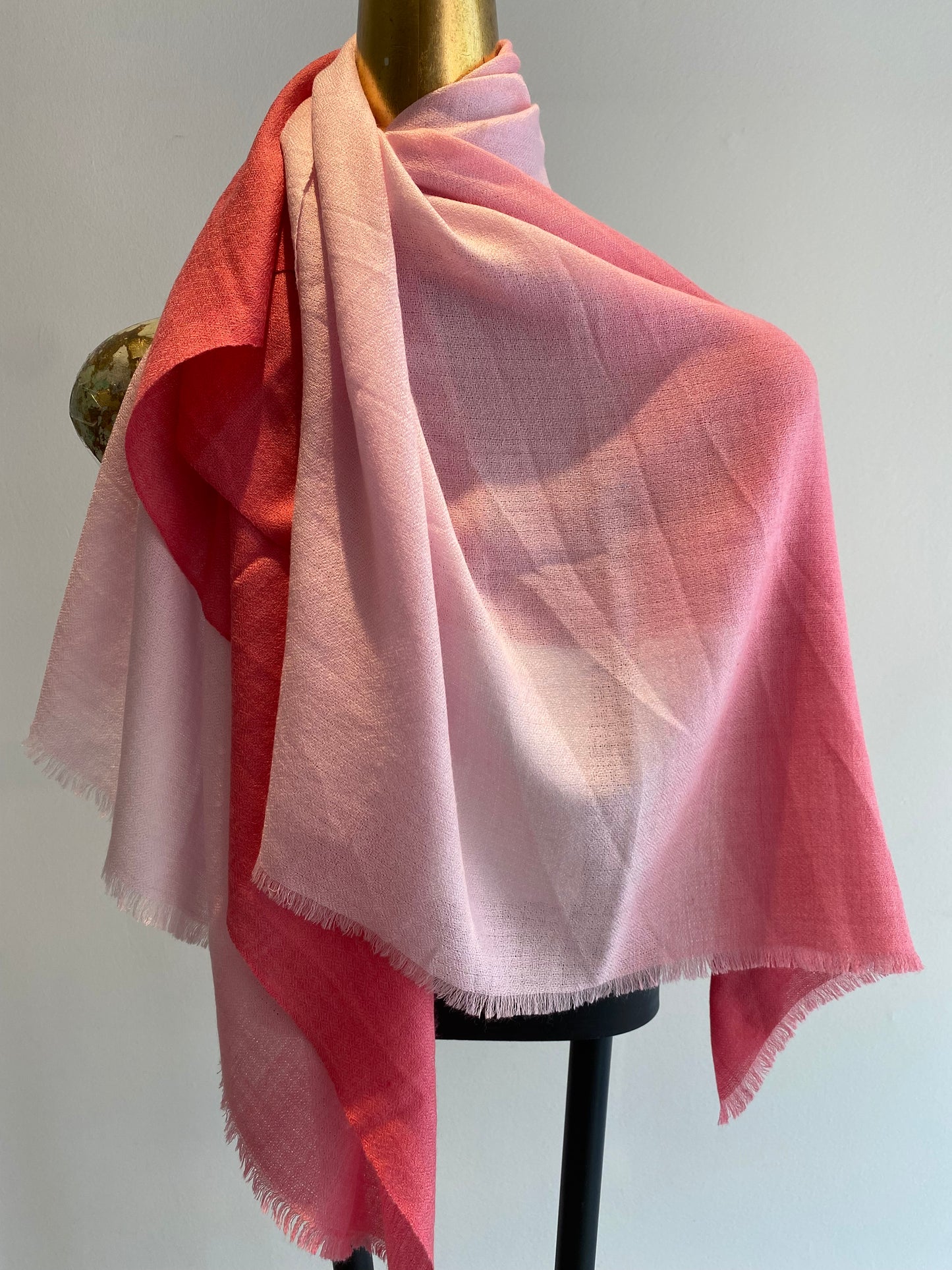 Cashmere Featherweight Two Tone Shawl.