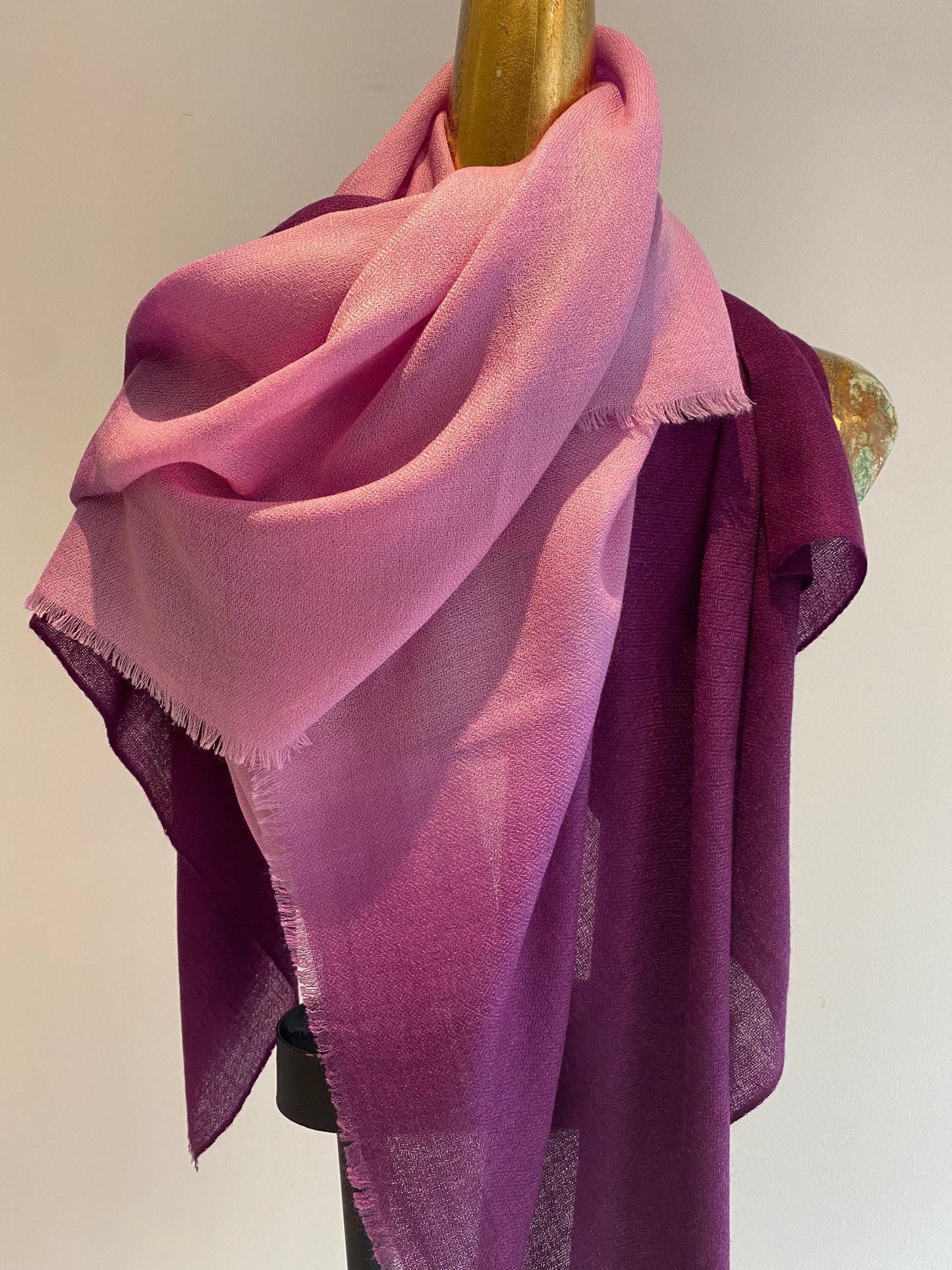 Luxury Light Cashmere Two Tone Shawl.
