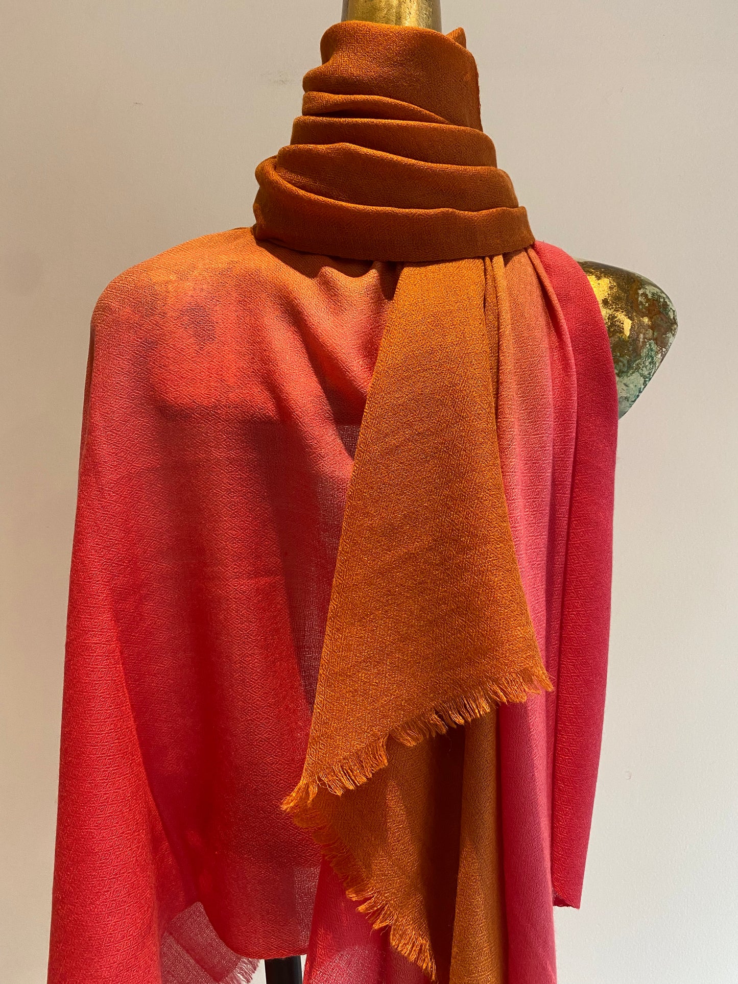 Luxury Light Cashmere Two Tone Shawl.