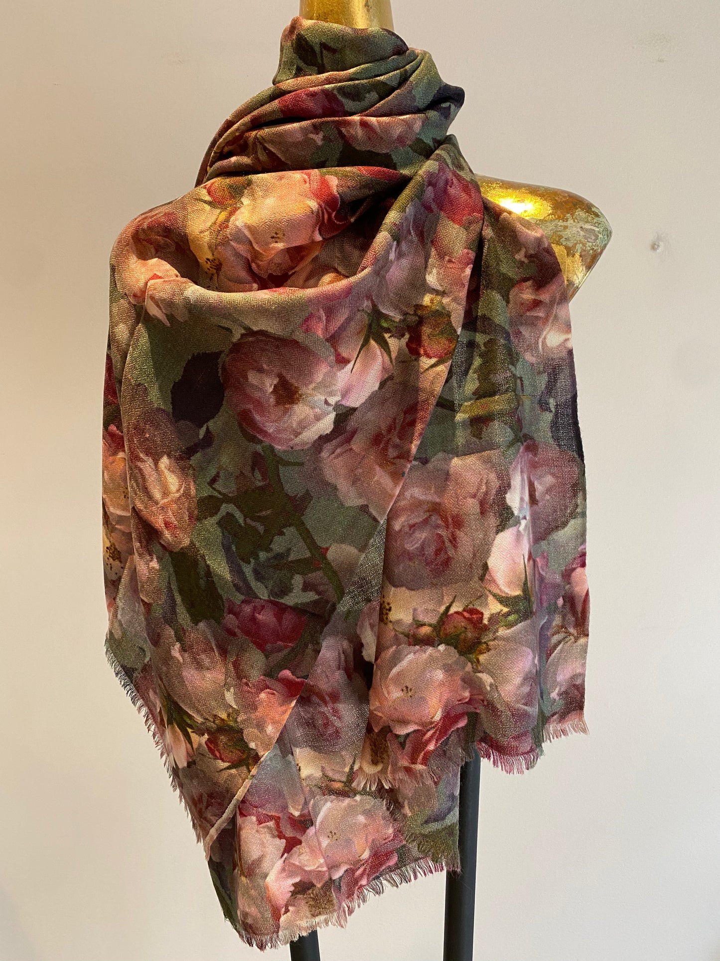 Merino Wool & Silk Scarf. April Sale 25% Off ....At Checkout Use Code April25