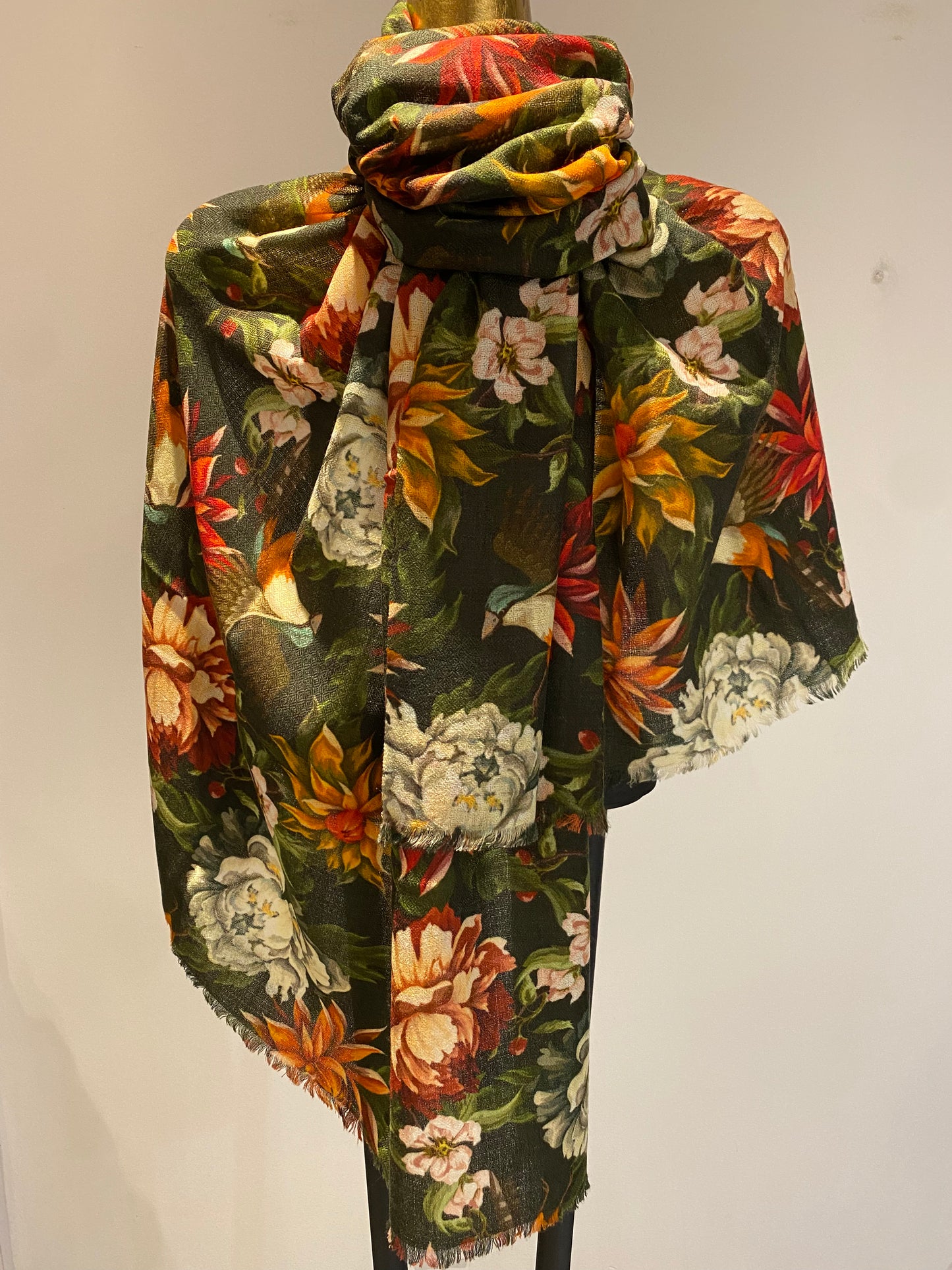 Merino Wool & Silk Scarf. April Sale 25% Off ....At Checkout Use Code April25