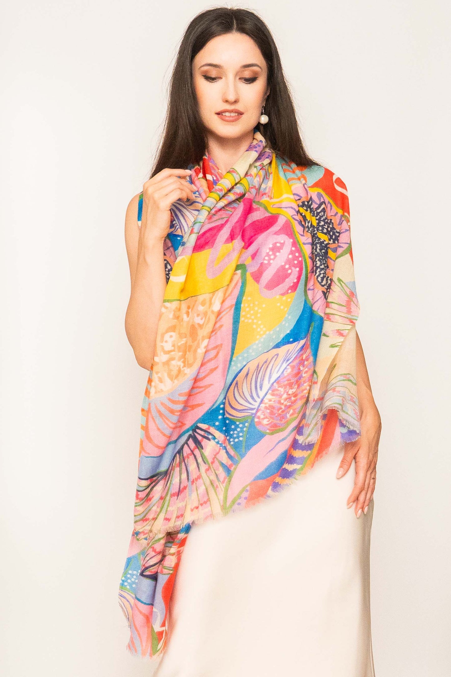 Wool & Silk Printed Scarf.