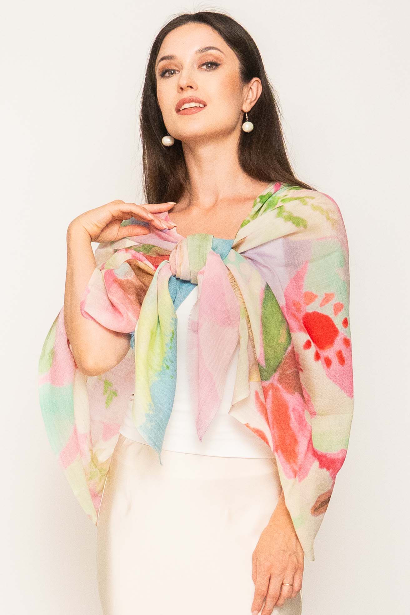 Wool & Silk Printed Scarf.