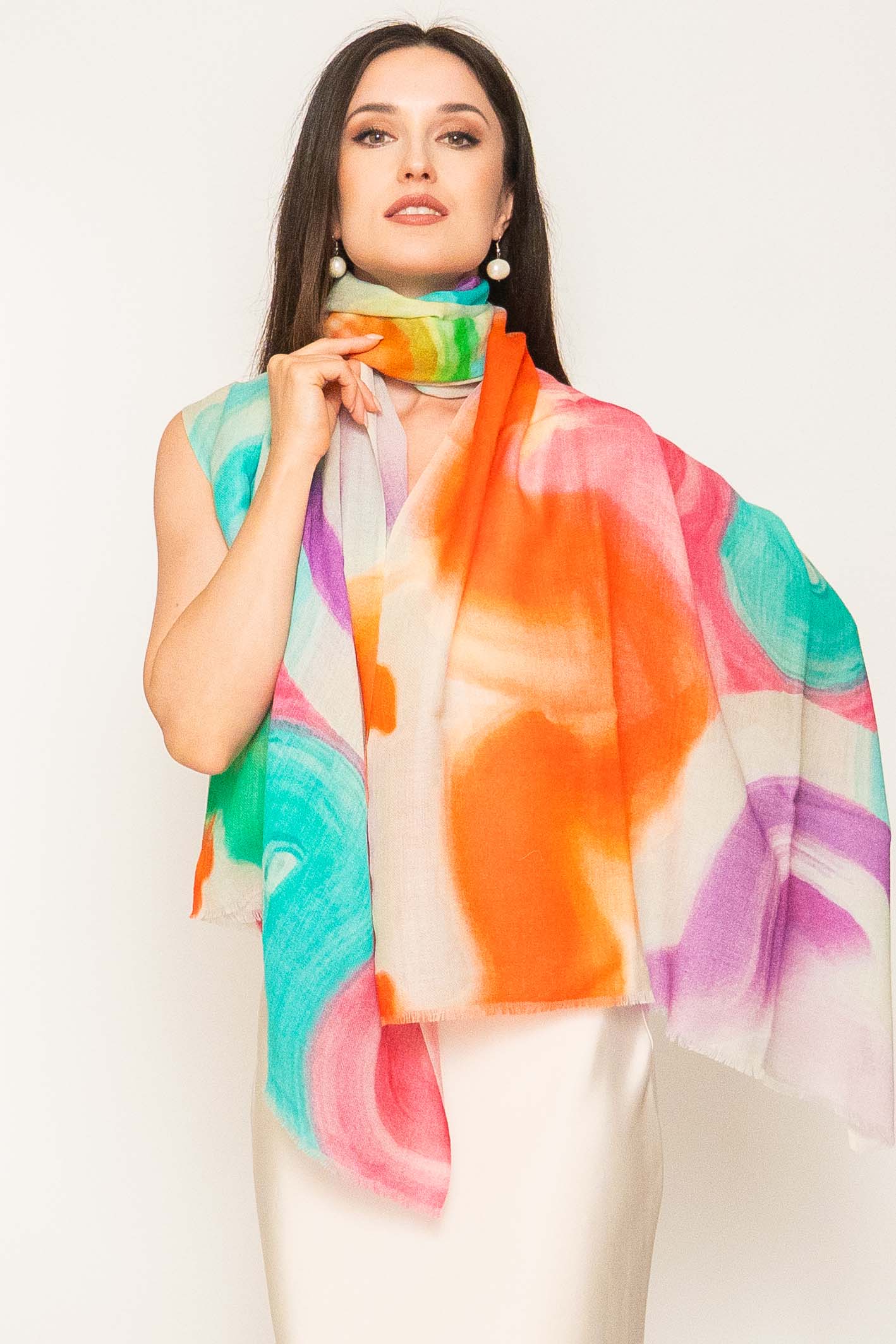 Wool & Silk Printed Scarf.